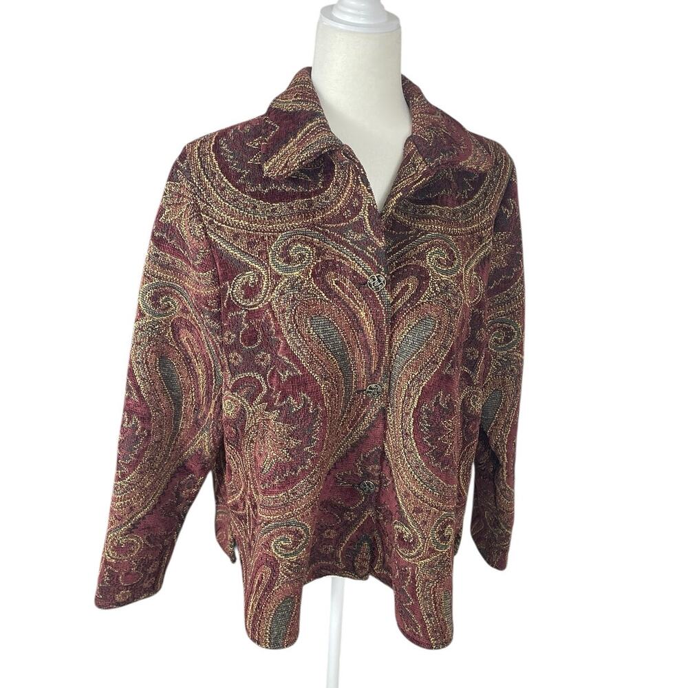 VTG Silverado New Mexico Paisley Tapestry Blazer Jacket Sz M Southwest Artsy USA - Picture 4 of 13